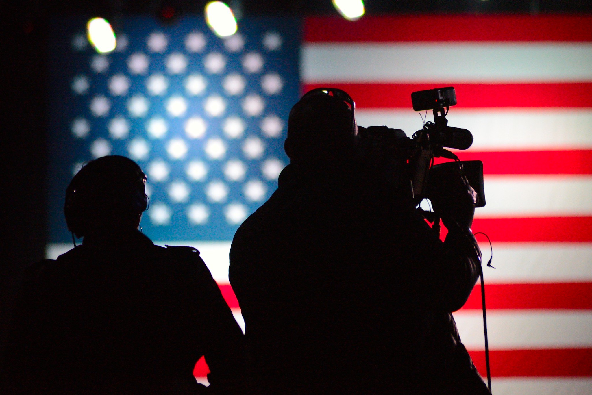 Camera crew at an election event.