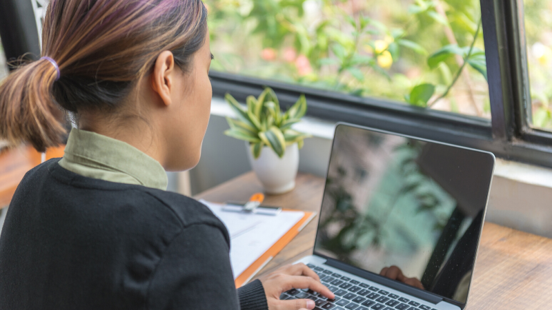 teacher on a laptop