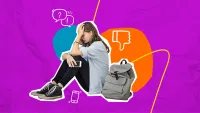teen on the ground with palm to head