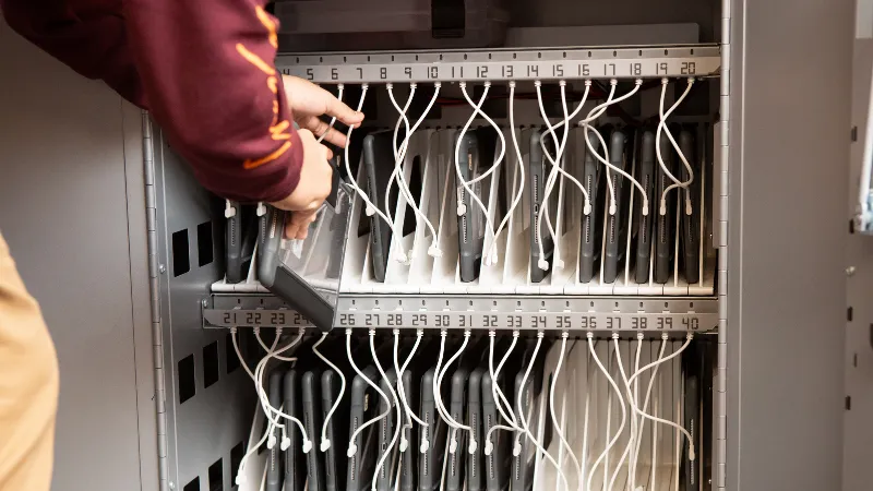 Photo of a classroom cart for tablet computers
