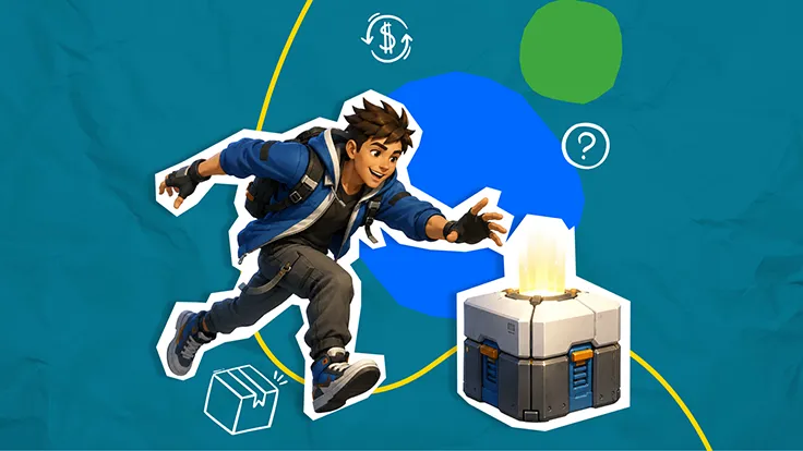 Video game character grabs the in-game item