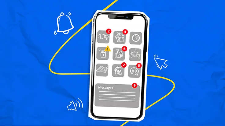 iphone with screenshot of a school app