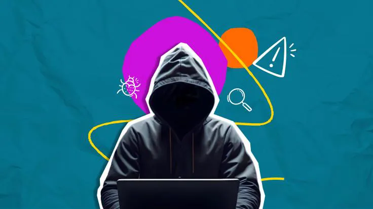 a silhouette of a computer hacker