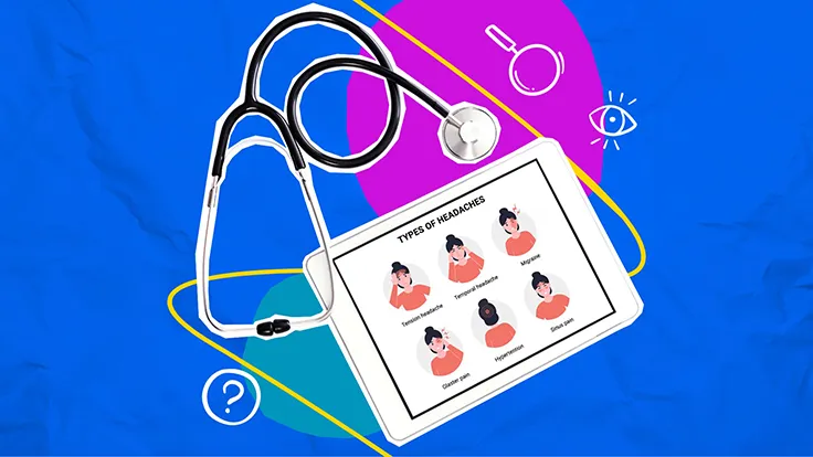 Stethoscope and health advice shown on a tablet