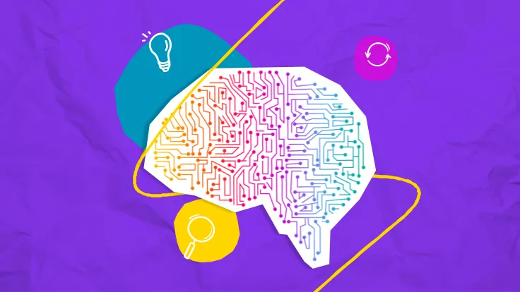 AI brain made of circuits 
