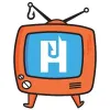 Image shows the company's logo, a vintage cartoon television with an H on it the screen that has a fish hook inserted in the top part. 